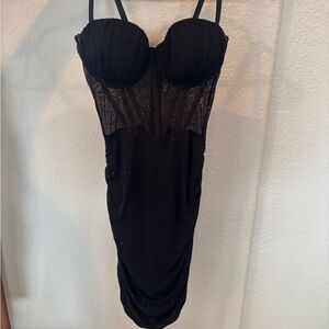 Windsor Black Lace Mini Dress